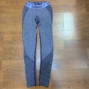 Gymshark Flex Leggings Purple Pants Logo Spell Out Waistband Size S Small